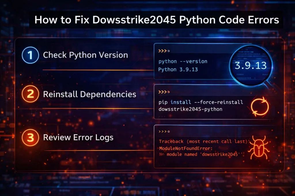 Dowsstrike2045 Python: Hidden Truth Revealed 2 How to Fix Dowsstrike2045 Python Code Errors?