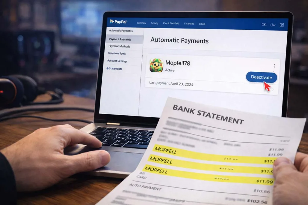 How to Cancel Game Mopfell78 Step by Step via PayPal or Card