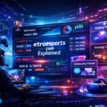etruesports com concept showing esports dashboard with player statistics match results gaming news and competitive gaming environment
