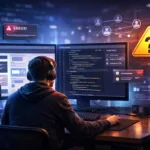gdtj45 builder software showing a split screen with drag and drop visual builder and code editor with debugging tools and collaboration elements